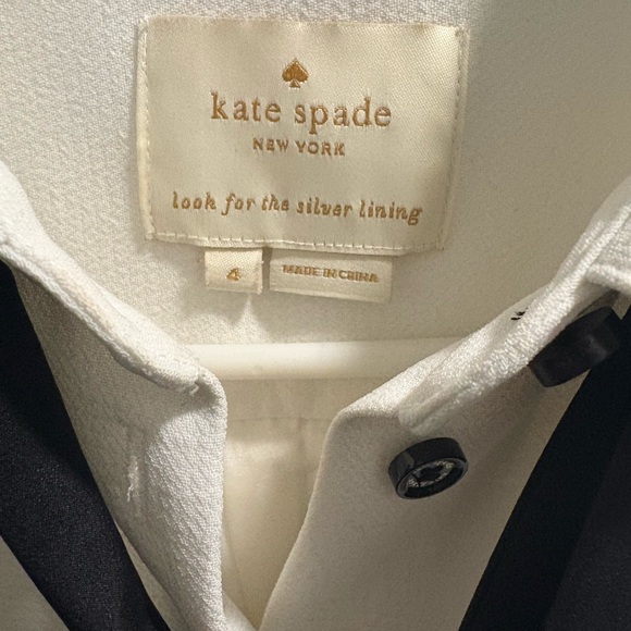 Kate Spade Long Sleeve White Dress with Black Bow - Picture 7 of 13